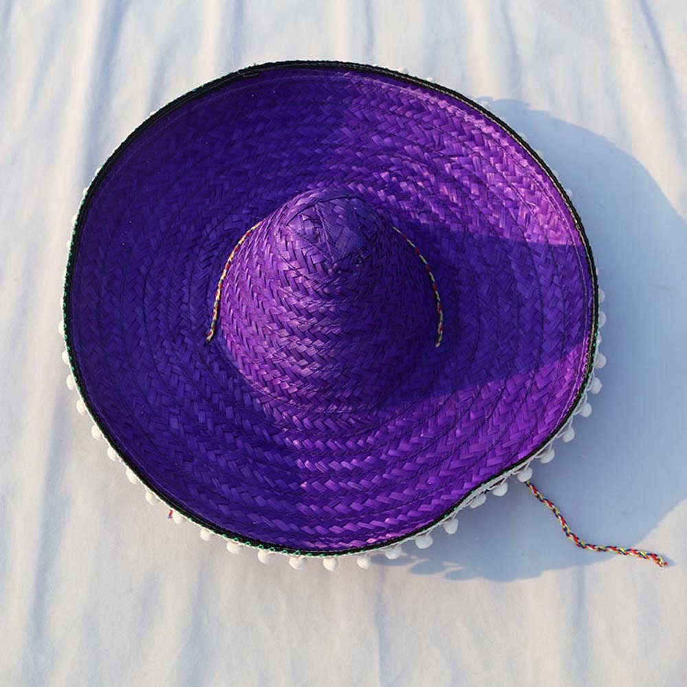 Bucket Hat Straw - หมวกปานามาปีกกว้างสไตล์เม็กซิกันสำหรับฤดูร้อน ทำจากฟางธรรมชาติ หมวกปานามาทรงบักเก็ต หมวกฟางเม็กซิกัน หมวกกันแดดหลากสีสัน สำหรับงานคาร์นิวัล