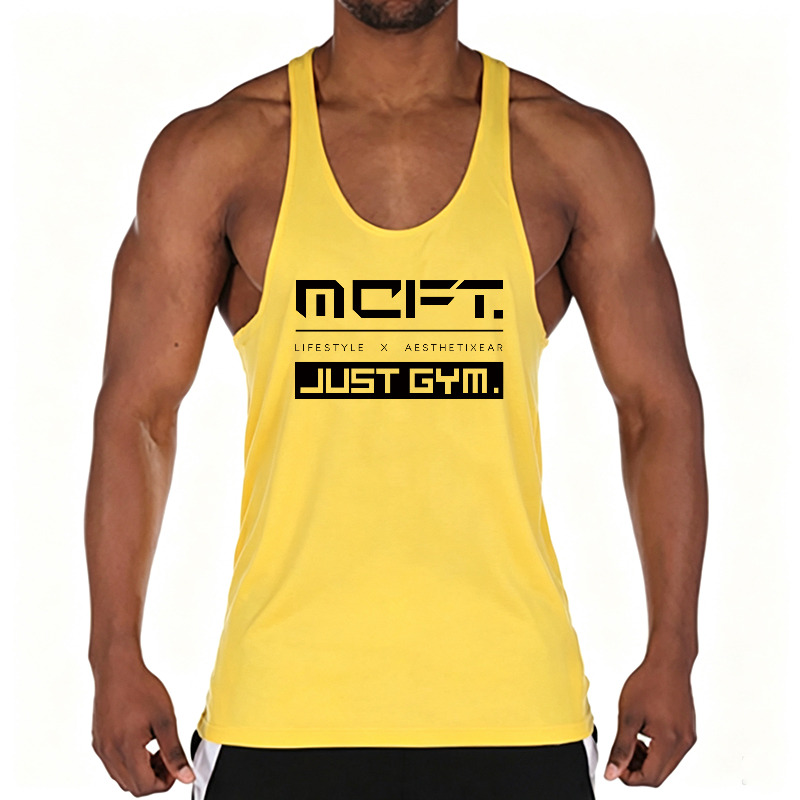 Tank Top Muscle - เสื้อกล้ามออกกำลังกายผู้ชายผ้าฝ้าย เสื้อซ้อมฟิตเนสไร้แขน ระบายอากาศ แห้งเร็ว เหมาะสำหรับการฝึกซ้อมในฤดูร้อน