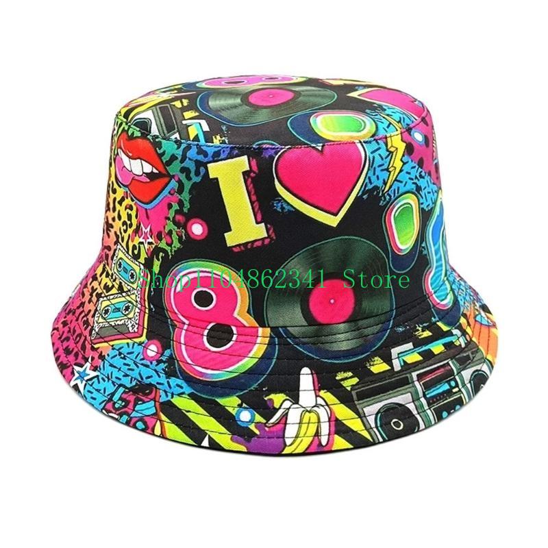 Packable Hat Nylon - 652F พับหมวกผู้ใหญ่ 80s 90s Nostalgic สีสันพิมพ์หมวกชาวประมงแฟชั่น