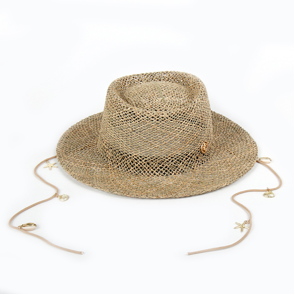 หมวกสานทรงยุโรปและอเมริกัน ดีไ - Bucket Hat Straw บทวิจารณ์และราคา