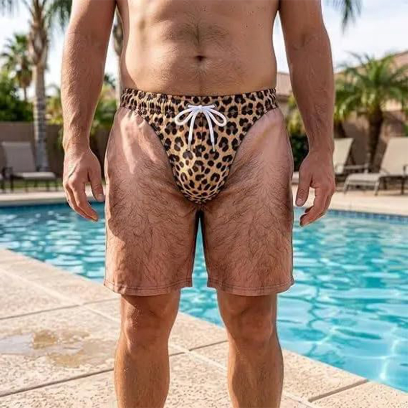 กางเกงว่ายน้ำผู้ชายลายเสือดาวแ - Swim Trunk Quick Dry บทวิจารณ์และราคา