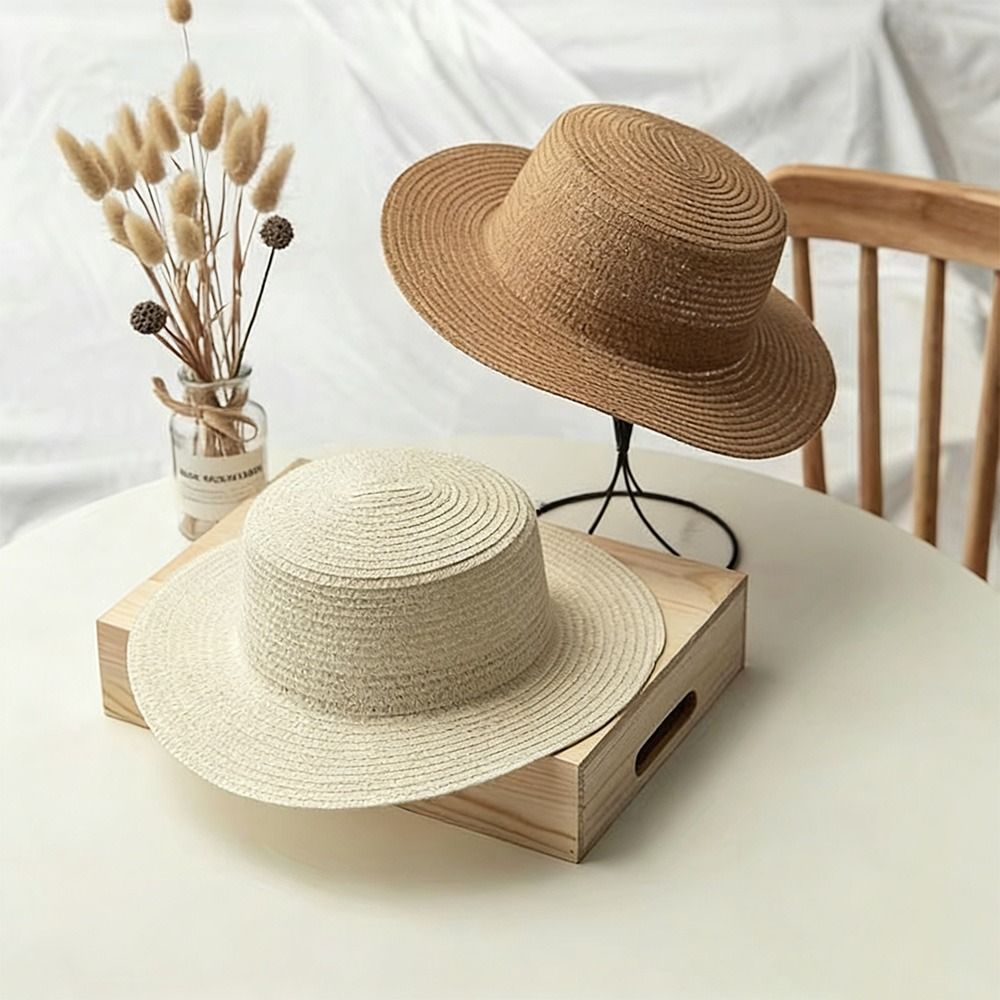 หมวกสานปีกกว้างแฟชั่นสำหรับผู้ - Bucket Hat Straw บทวิจารณ์และราคา
