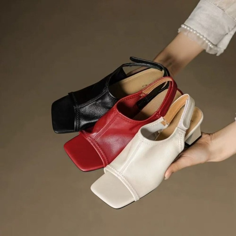รองเท้าส้นสูงแบบเปิดนิ้วเท้าทร - Casual Sandal Leather บทวิจารณ์และราคา